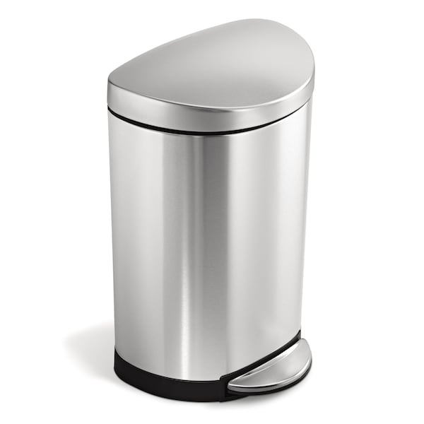 Simplehuman 10 L SemiRound Step Can, Brushed, Stainless Steel CW1833
